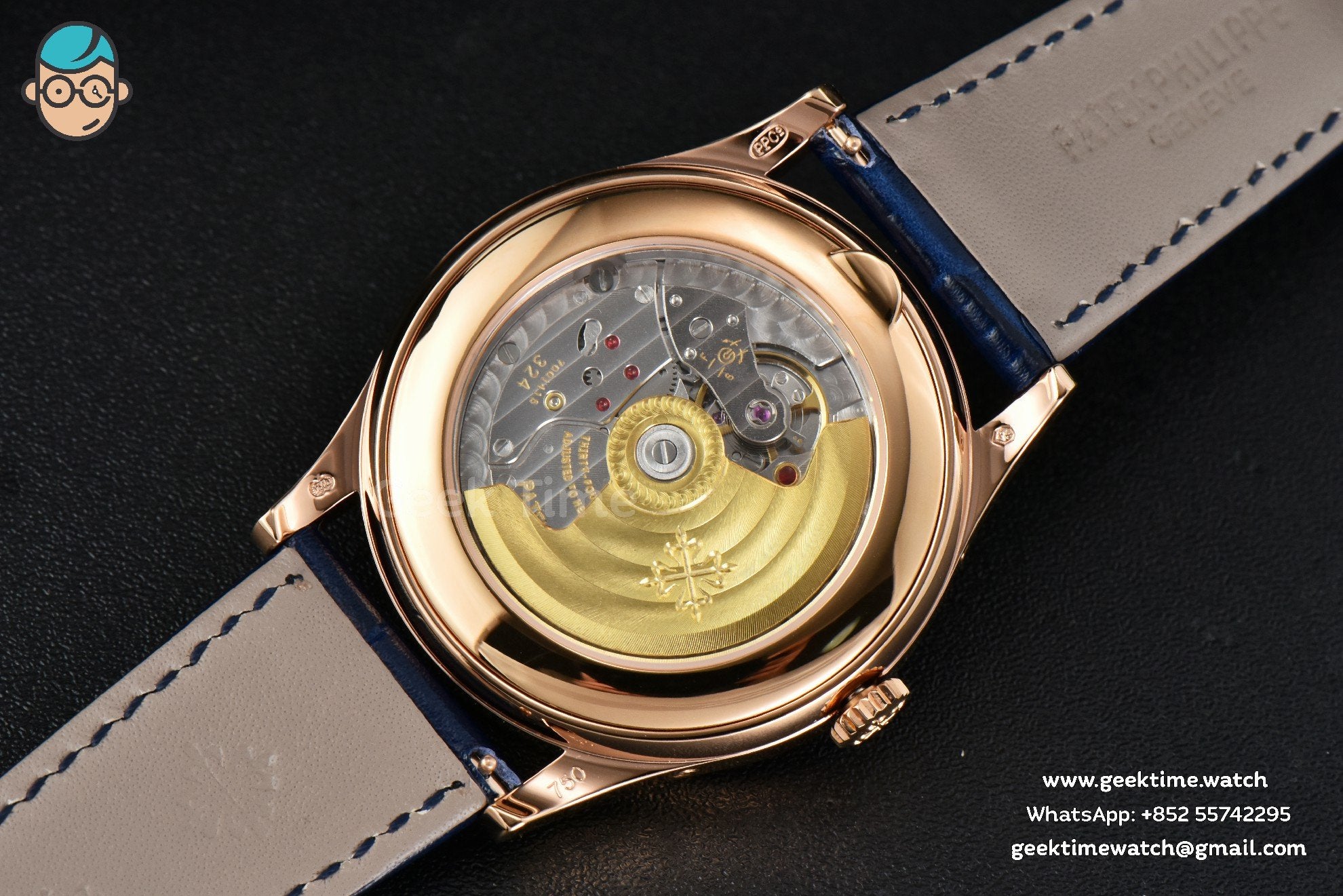Annual Calendar 5396 Moonphase 38.5mm ZF RG blaues Zifferblatt mit Stabindizes blaues Lederarmband MY9015 - Image 13