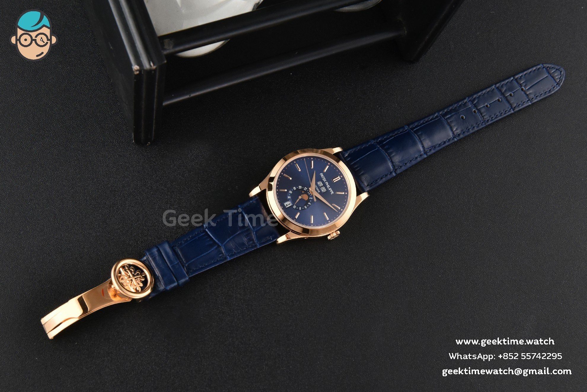 Annual Calendar 5396 Moonphase 38.5mm ZF RG blaues Zifferblatt mit Stabindizes blaues Lederarmband MY9015 - Image 30