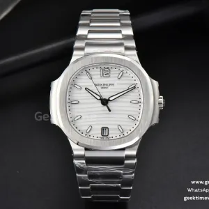 Nautilus 7118 Ladies 3KF 35mm weißes Zifferblatt SS-Armband A324