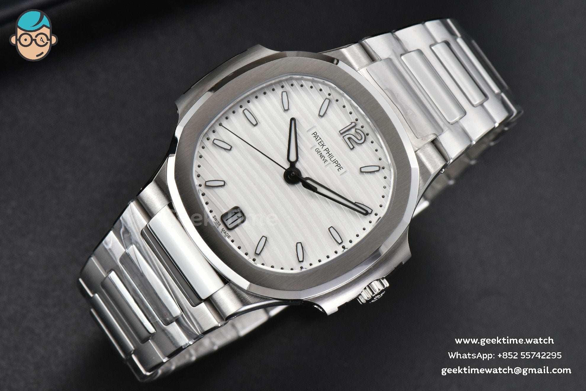 Nautilus 7118 Ladies 3KF 35mm White Dial SS Bracelet A324 - Image 3