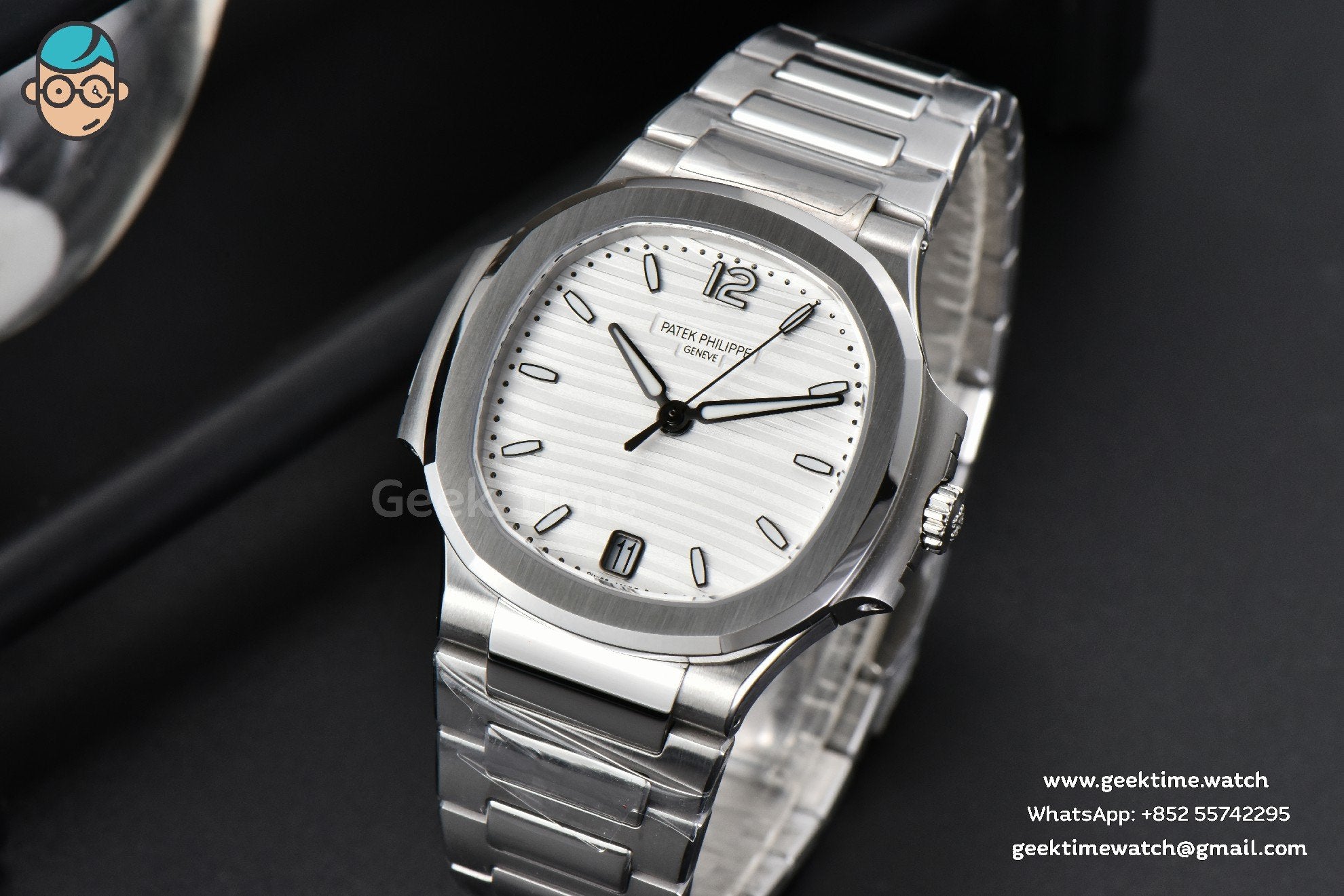 Nautilus 7118 Ladies 3KF 35mm White Dial SS Bracelet A324 - Image 2