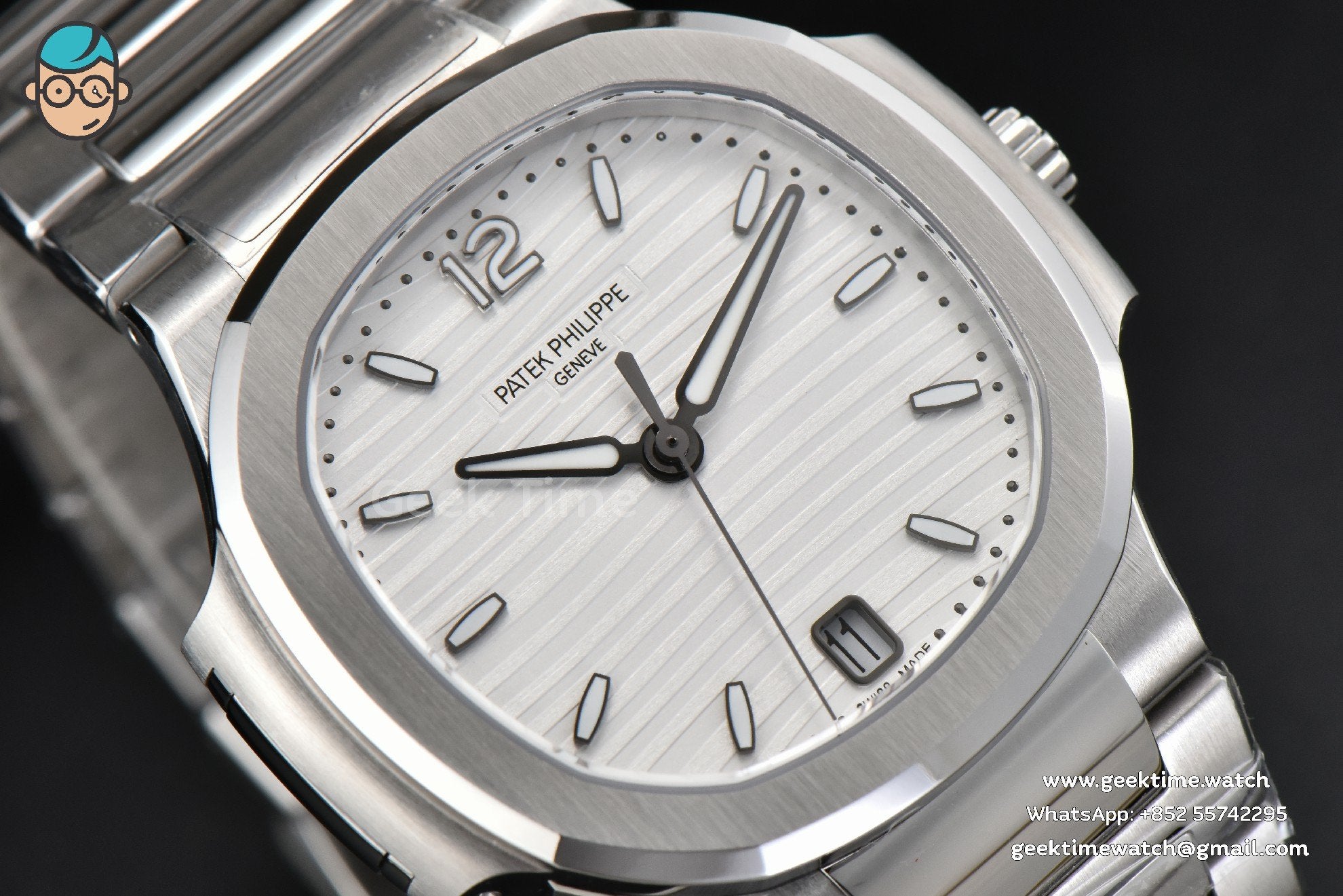 Nautilus 7118 Ladies 3KF 35mm White Dial SS Bracelet A324 - Image 8