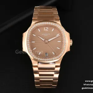 Nautilus 7118 Ladies 3KF 35mm RG RG-Zifferblatt mit Diamanten RG-Armband 324CS