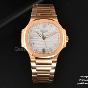 Nautilus 7118 Ladies 3KF 35mm RG weißes Zifferblatt RG-Armband 324CS