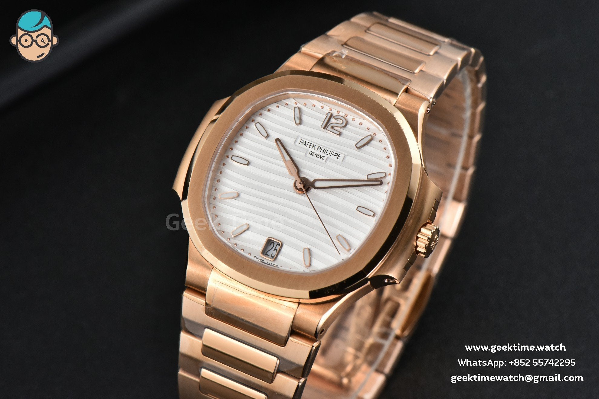 Nautilus 7118 Ladies 3KF 35mm RG White Dial RG Bracelet 324CS - Image 2