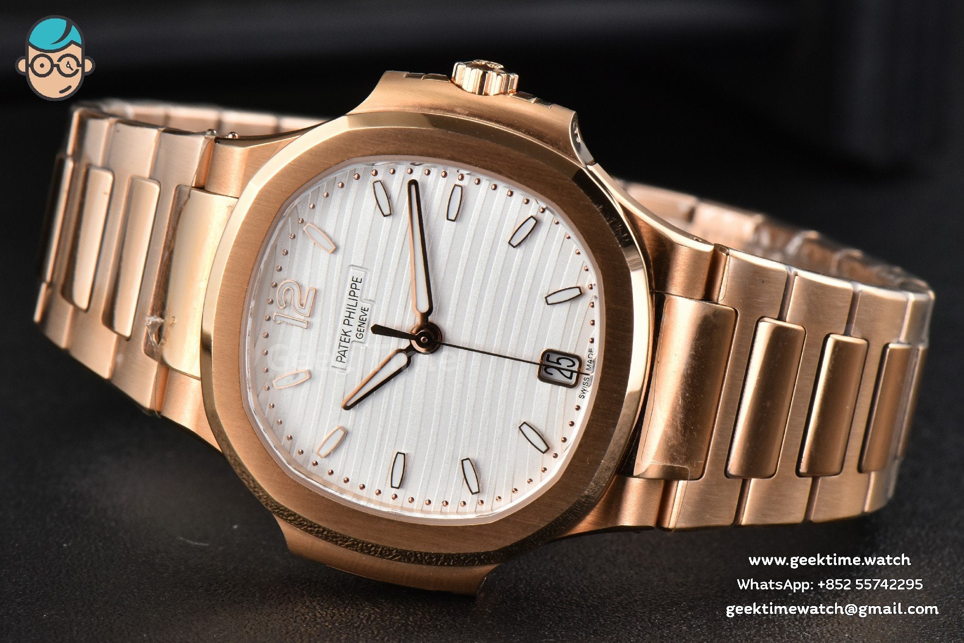 Nautilus 7118 Ladies 3KF 35mm RG White Dial RG Bracelet 324CS - Image 10