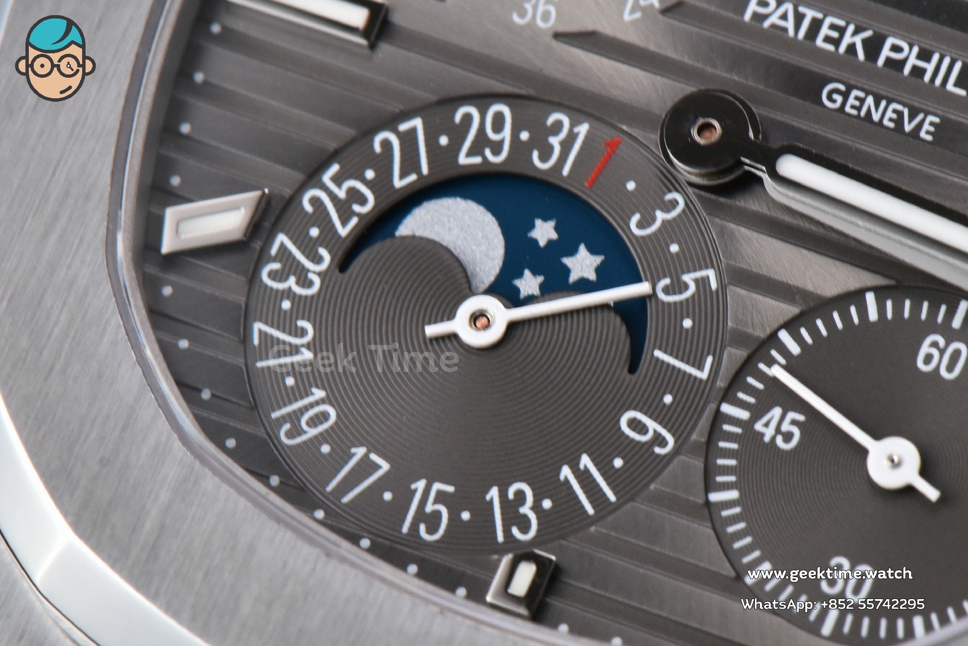Nautilus 5712 41mm PPF SS Gray Dial Black Leather Strap A240 Super Clone V2 - Image 6