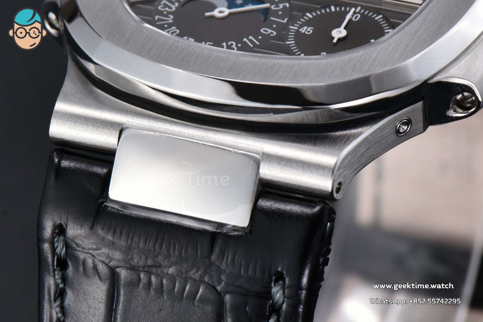 Nautilus 5712 41mm PPF SS Gray Dial Black Leather Strap A240 Super Clone V2 - Image 9