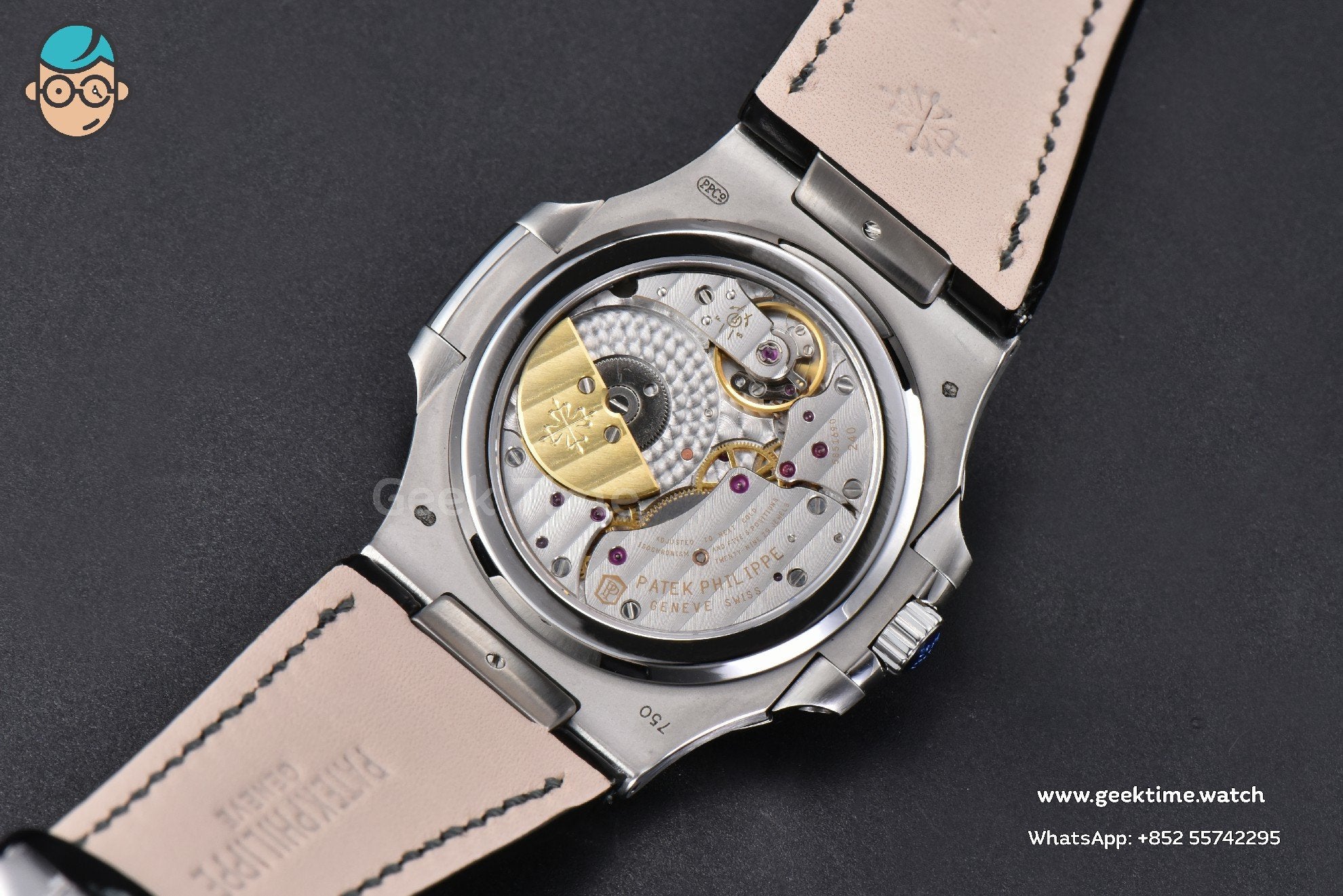 Nautilus 5712 41mm PPF SS Gray Dial Black Leather Strap A240 Super Clone V2 - Image 14