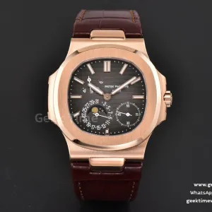 Nautilus 5712 41mm ZF RG cadran marron bracelet cuir marron A240