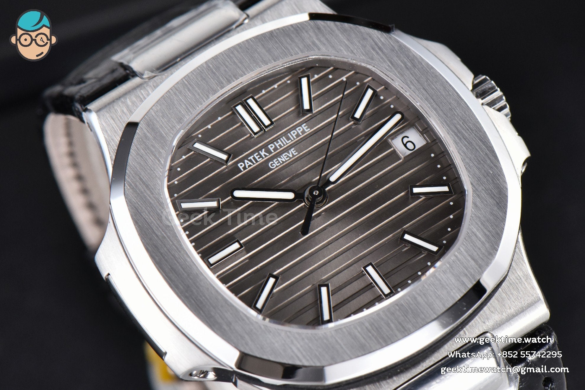 Nautilus 5711 40mm 3KF Gray Dial Black Leather Strap A324 V3 - Image 12