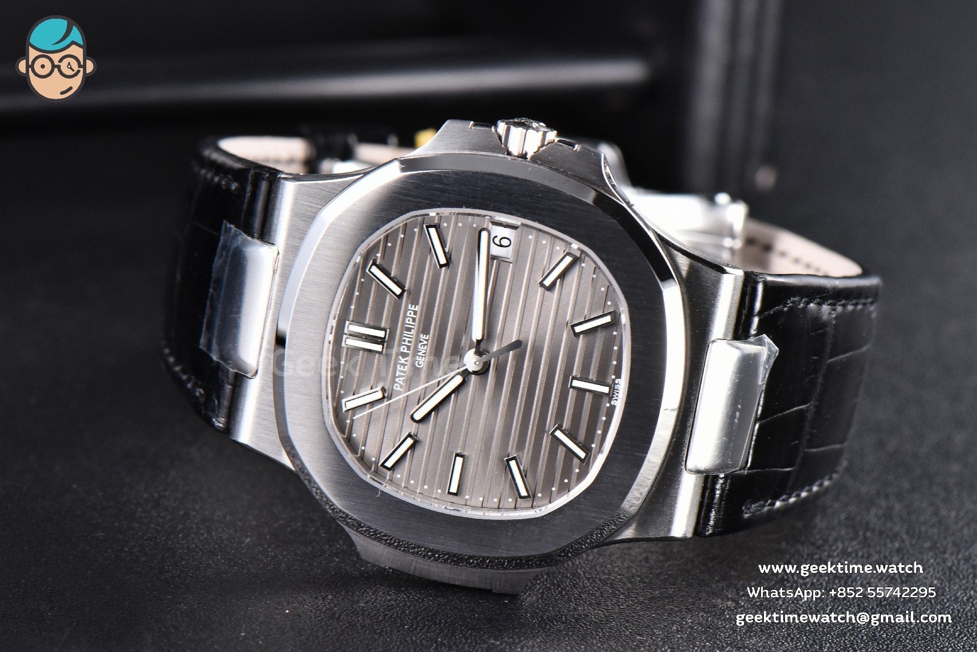 Nautilus 5711 40mm 3KF Gray Dial Black Leather Strap A324 V3 - Image 13