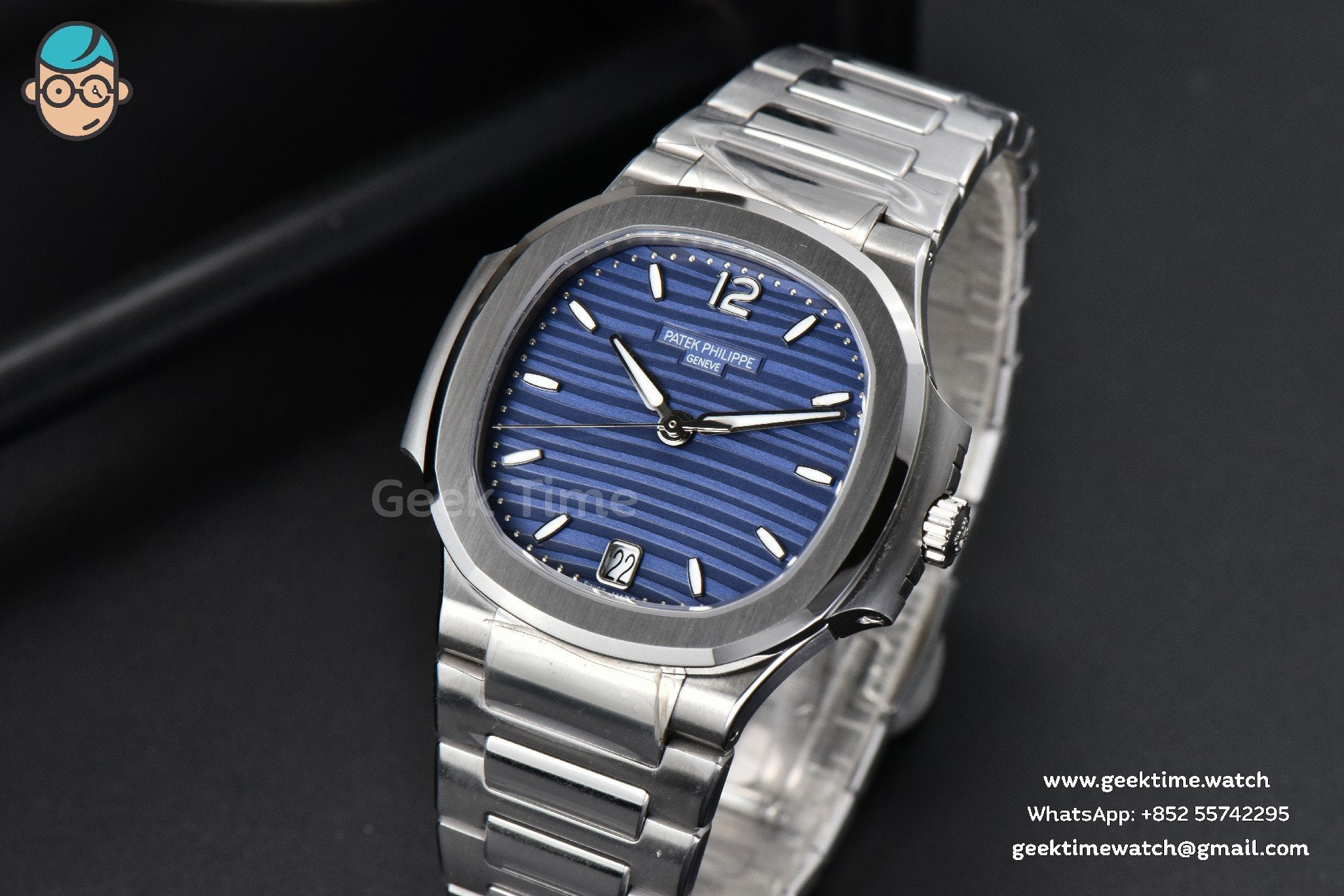 Nautilus 7118 Ladies 3KF 35mm Blue Dial SS Bracelet A324 - Image 2