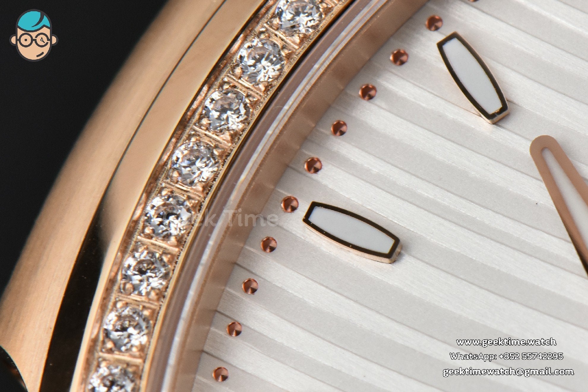 Nautilus 7118 Ladies 3KF 35mm RG Diamond White Dial RG Bracelet 324CS - Image 9