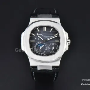 Nautilus 5712/G 41mm PPF SS cadran bleu bracelet cuir bleu A240 Super Clone V2