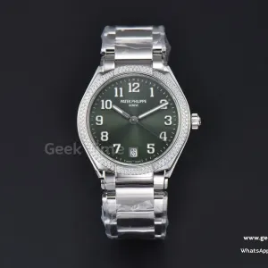 Twenty 4 7300 36mm PPF grünes Zifferblatt mit Diamanten SS-Armband 324CS