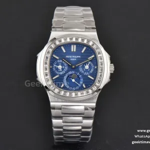 Nautilus 5740 40mm TWF blaues Zifferblatt mit Diamanten SS-Armband A240