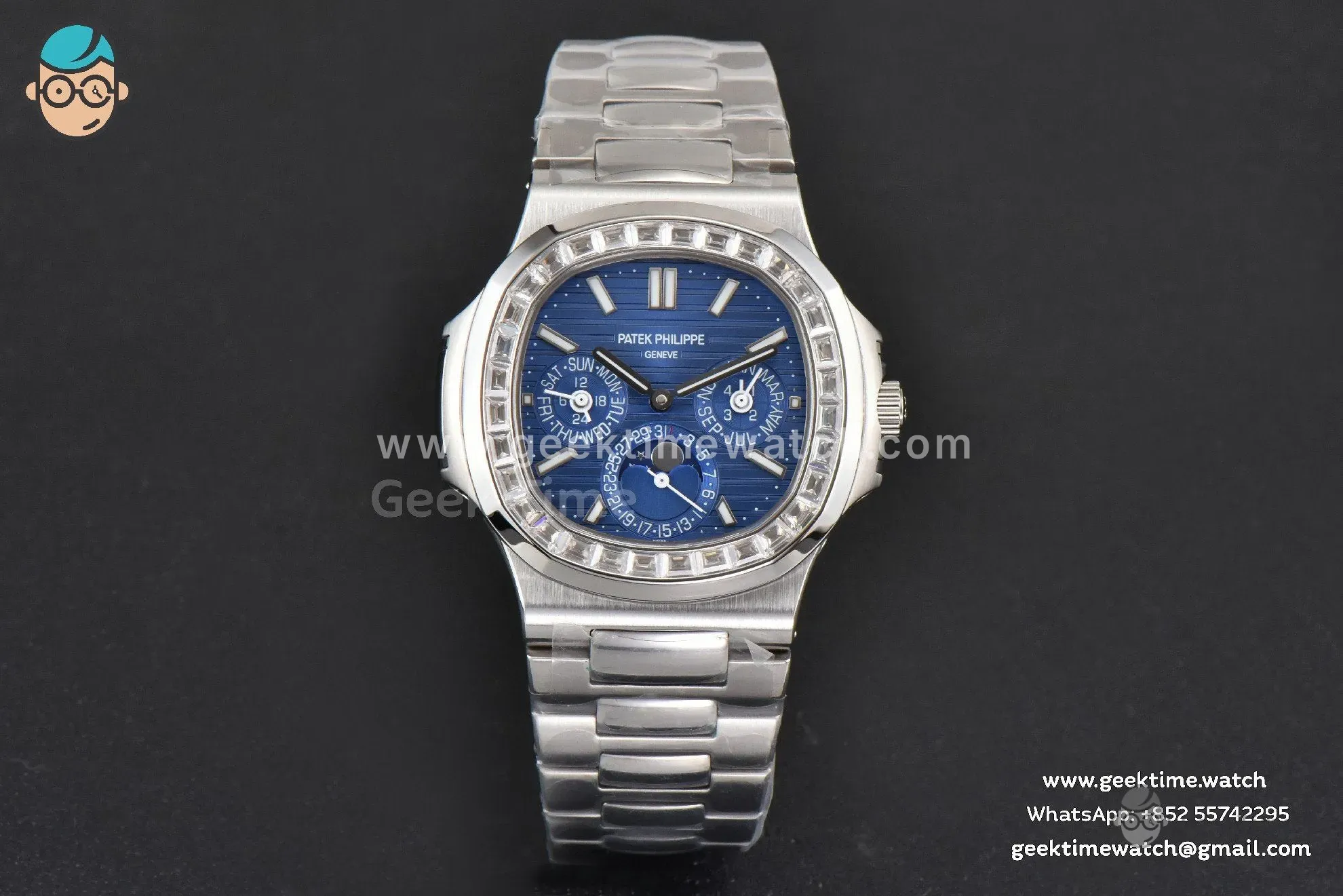 Nautilus 5740 40mm TWF Diamond Blue Dial SS Bracelet A240