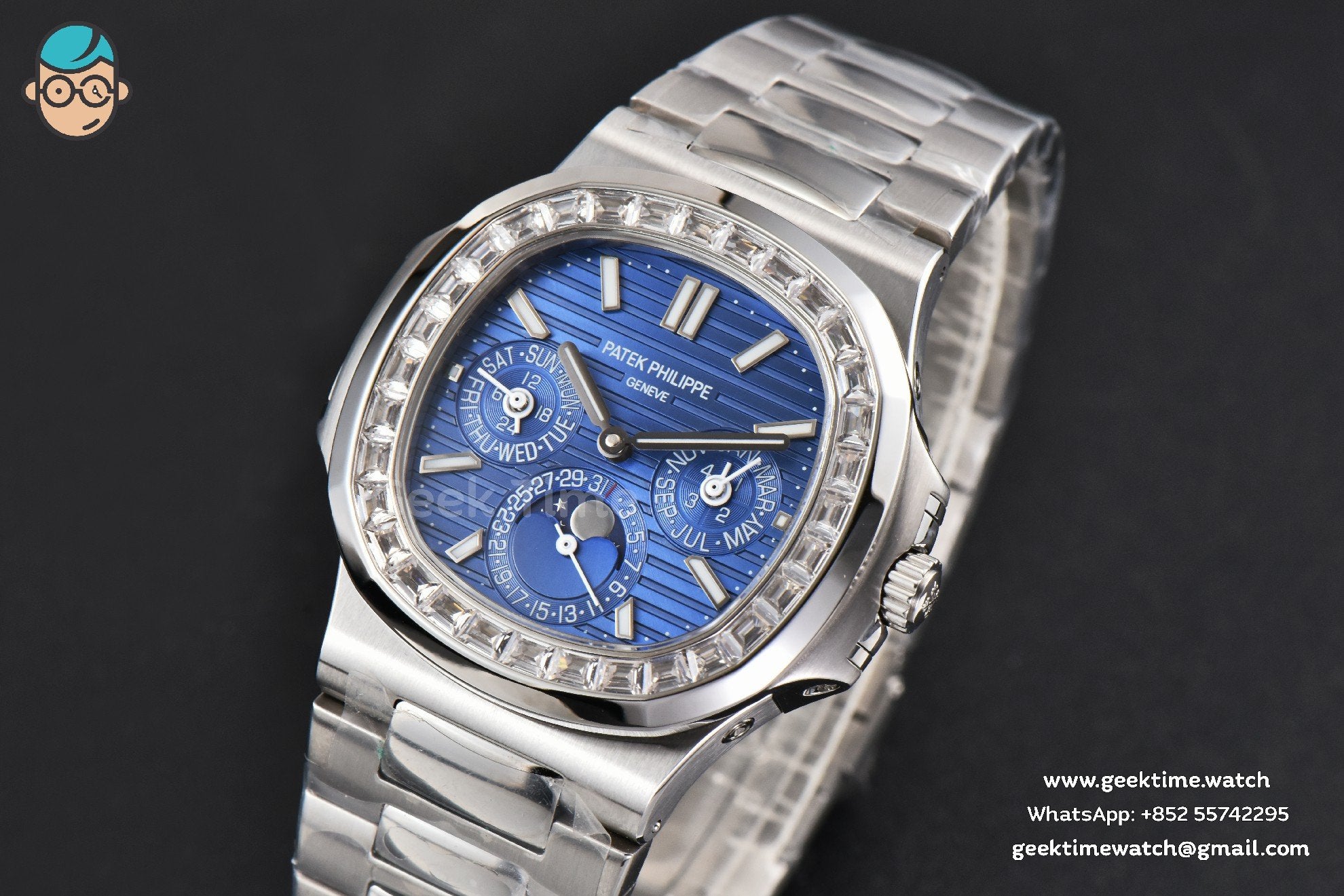 Nautilus 5740 40mm TWF Diamond Blue Dial SS Bracelet A240 - Image 2