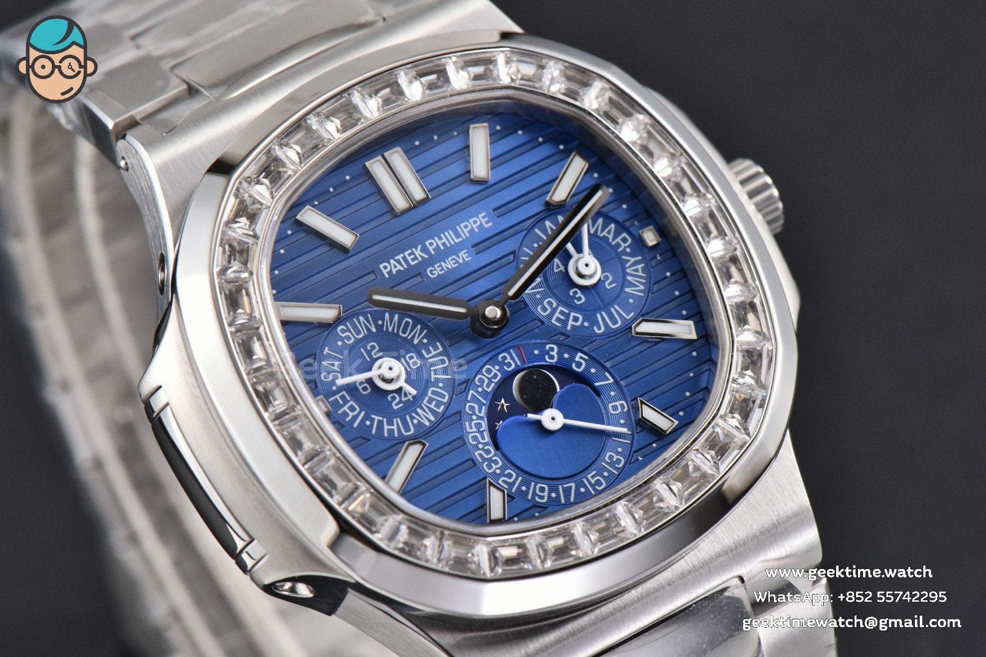 Nautilus 5740 40mm TWF Diamond Blue Dial SS Bracelet A240 - Image 11