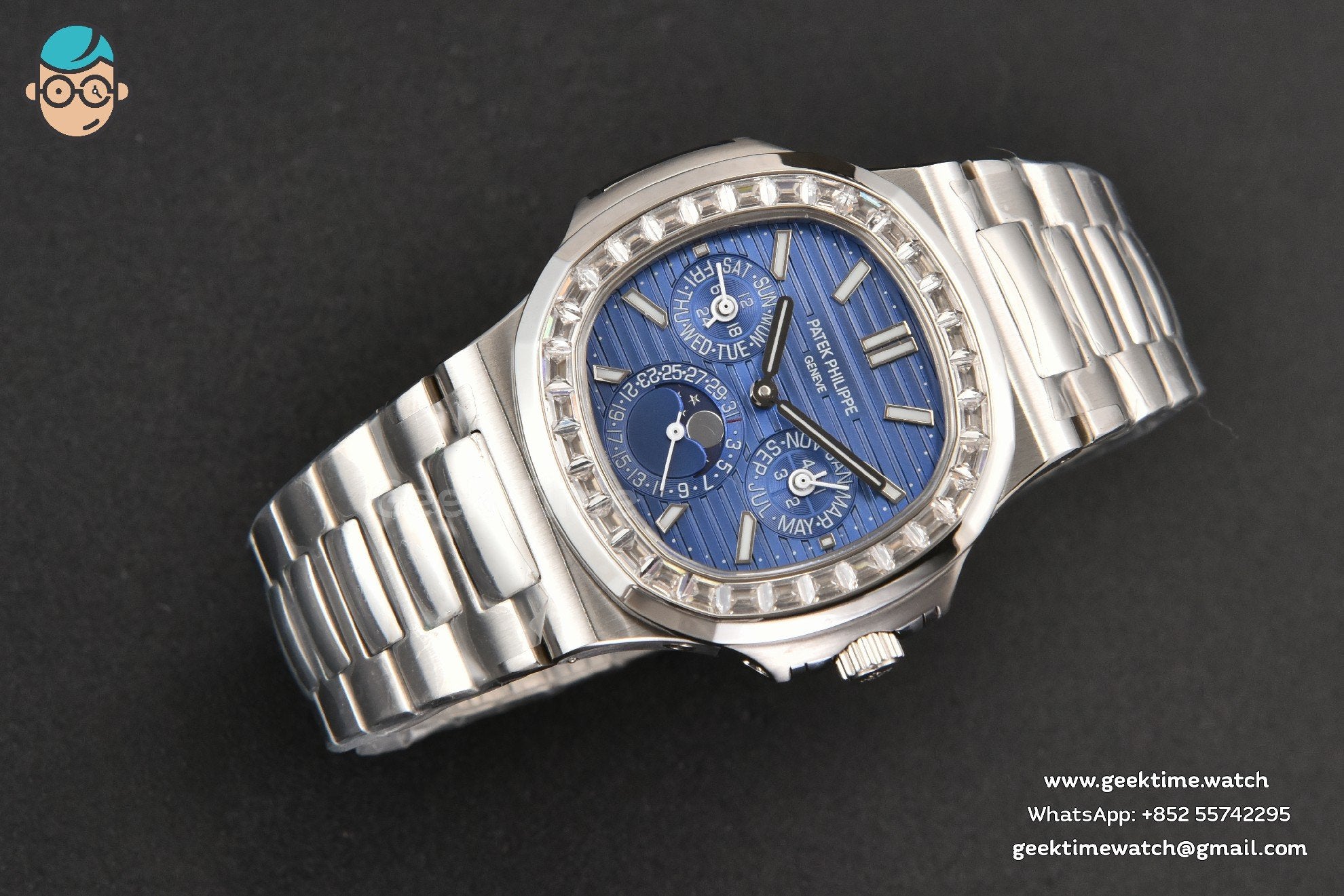 Nautilus 5740 40mm TWF Diamond Blue Dial SS Bracelet A240 - Image 12