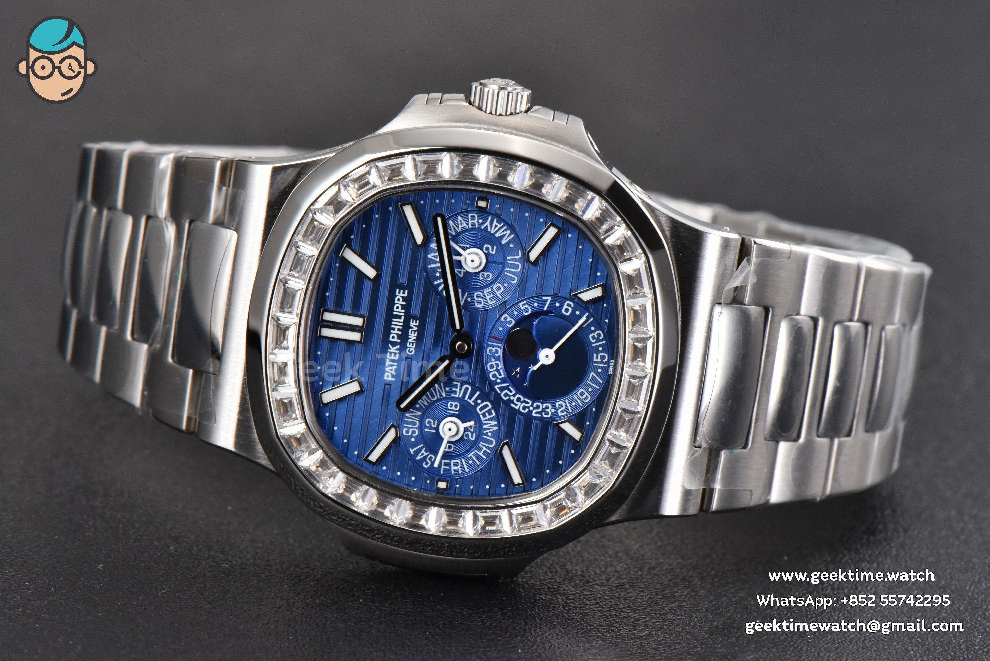 Nautilus 5740 40mm TWF Diamond Blue Dial SS Bracelet A240 - Image 13