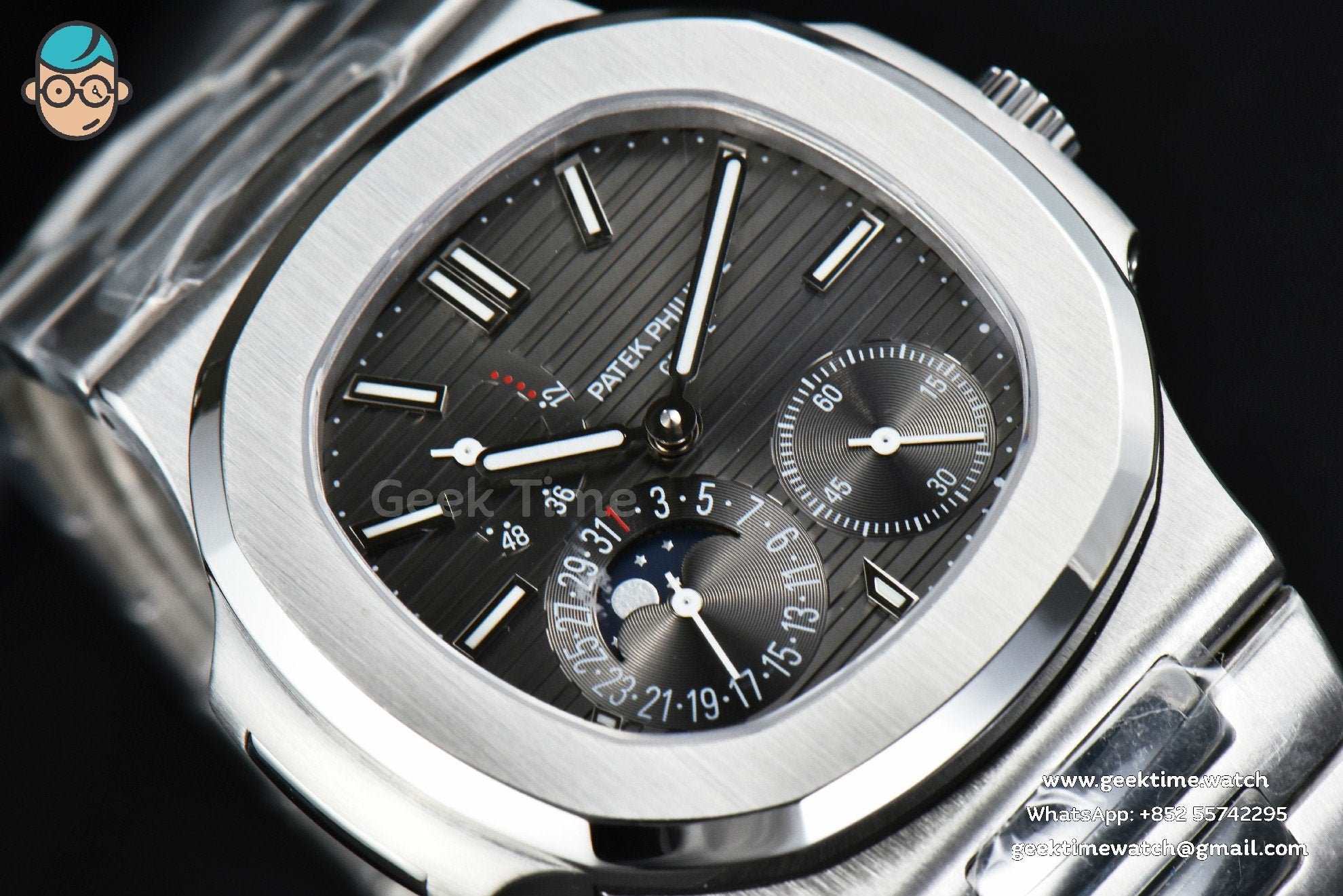 Nautilus 5712 40mm PPF quadrante grigio con funzioni complete bracciale SS A240 V1 - Image 8