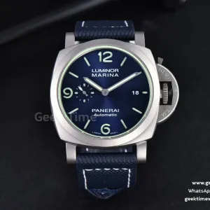 PAM1117 titanio VSF 44mm quadrante blu cinturino in caucciù blu P9010