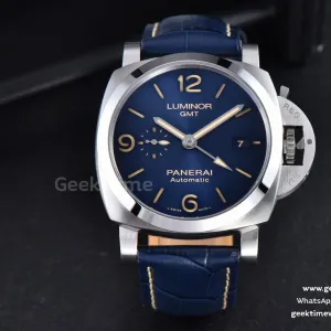 PAM1033 44mm Luminor GMT VSF quadrante blu cinturino in pelle blu P9011