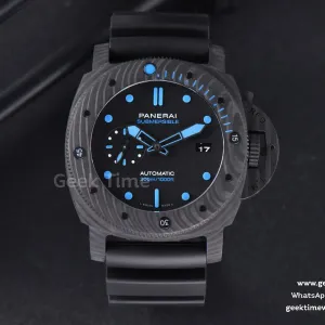 PAM1616 Carbotech VSF 47mm Best Edition sur bracelet caoutchouc noir logo bleu P.9000 Super Clone V3