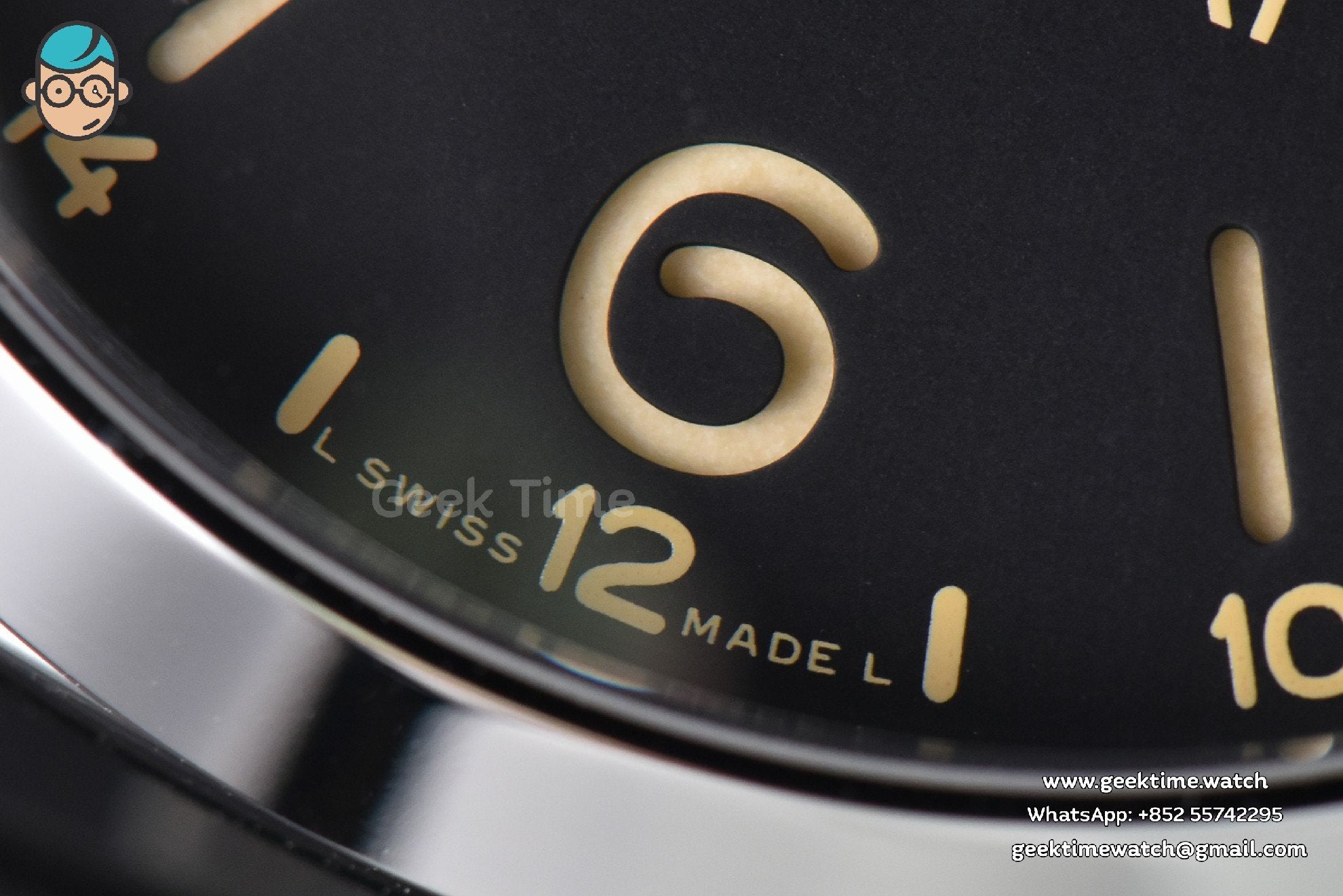 PAM531 “Q” Luminor GMT VSF 44mm Black Dial Leather Strap P9003 - Image 6