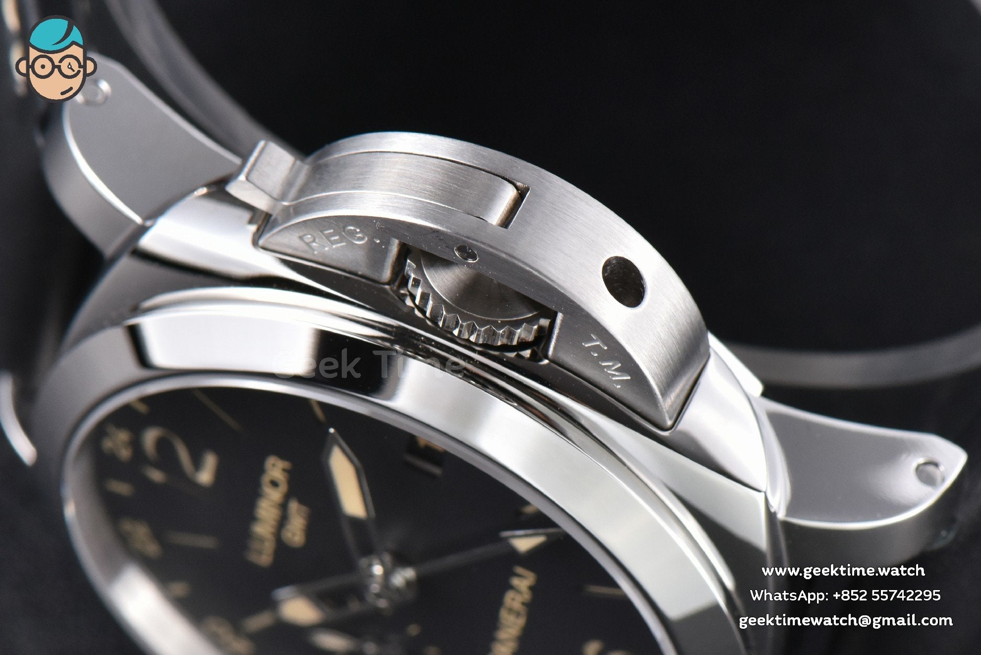 PAM531 “Q” Luminor GMT VSF 44mm Black Dial Leather Strap P9003 - Image 10