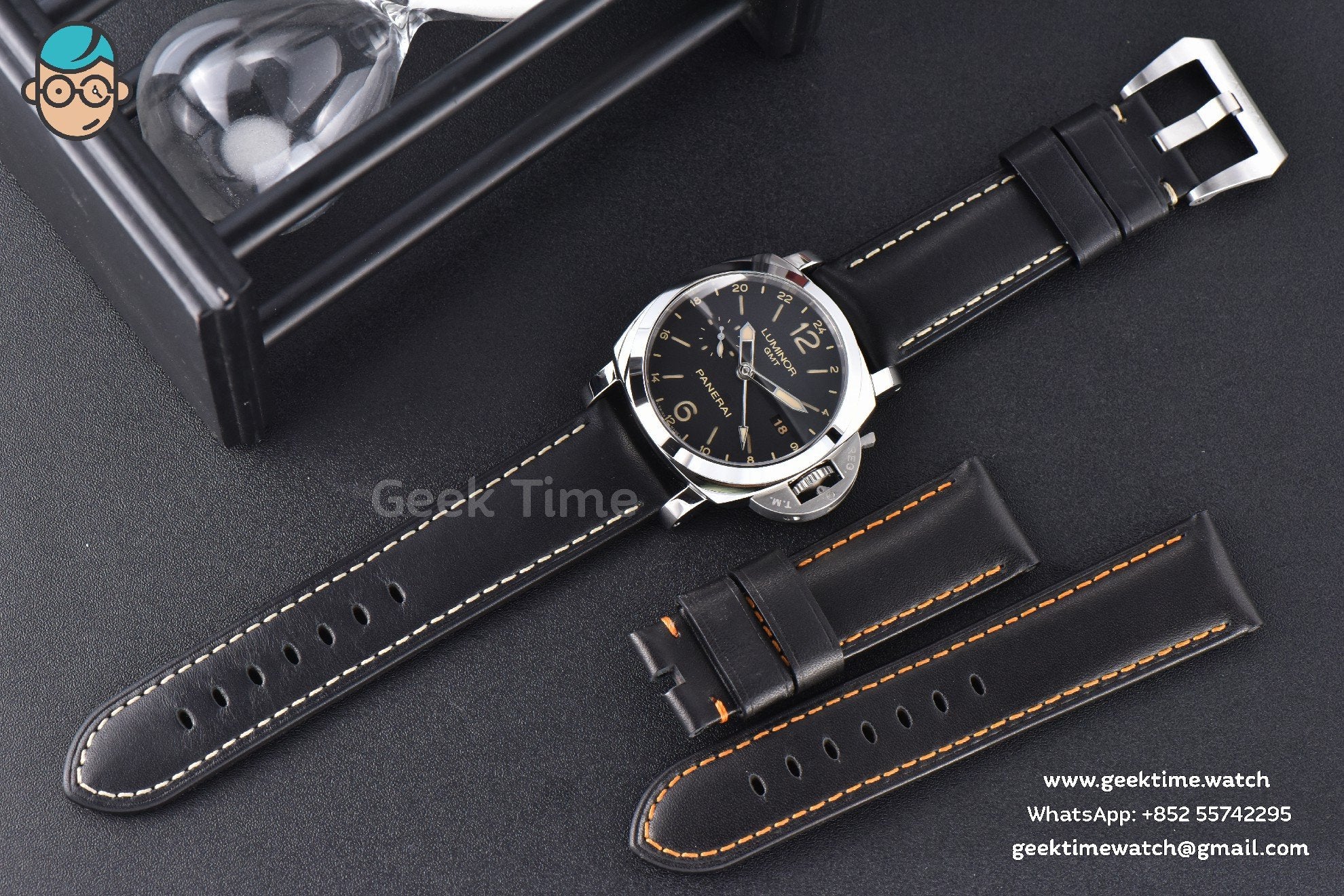 PAM531 “Q” Luminor GMT VSF 44mm Black Dial Leather Strap P9003 - Image 29