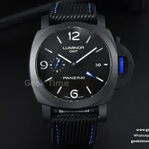 PAM1176 44mm VSF céramique noire cadran noir bracelet nylon noir P9001