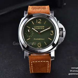PAM911 Luminor Marina Noob 44mm grünes Zifferblatt braunes Lederarmband A6497