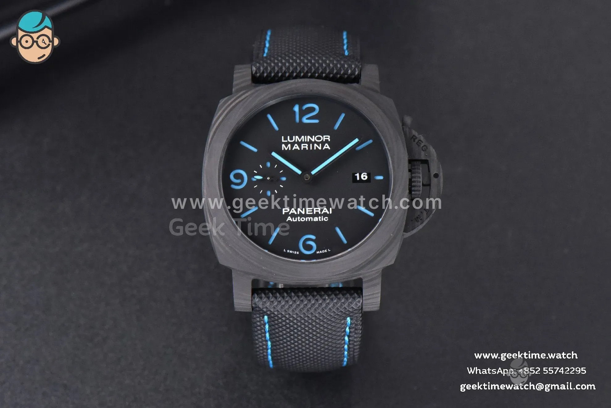 PAM1661 Luminor Carbotech VSF 44mm Black Dial Nylon Strap P9010