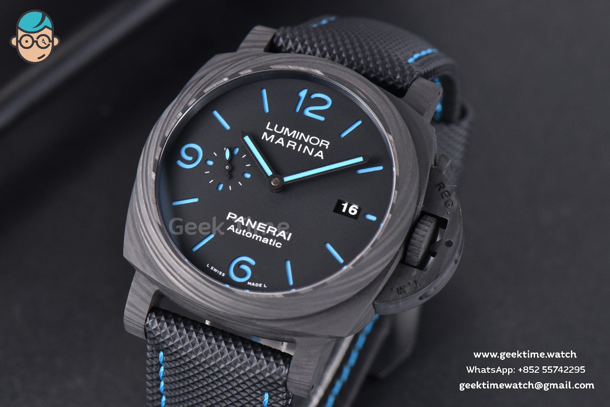 PAM1661 Luminor Carbotech VSF 44mm Black Dial Nylon Strap P9010 - Image 2