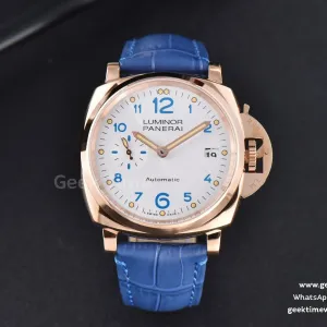 PAM756 Luminor Due VSF 42mm RG weißes Zifferblatt Lederarmband Asia XXXIV