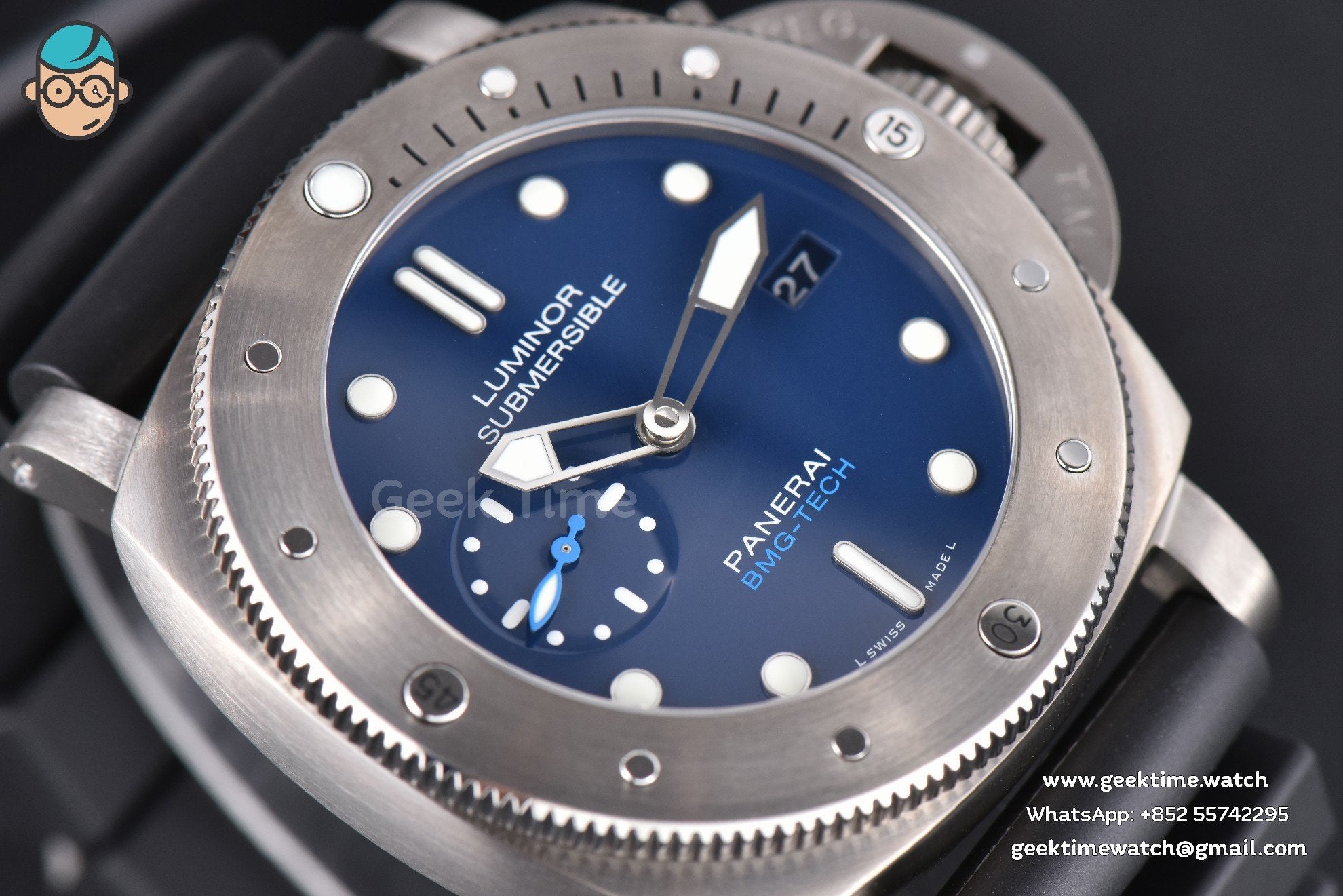 PAM692 Luminor Submersible 1950 BMG Tech VSF 47mm Blue Dial Rubber Strap P9010 - Image 7