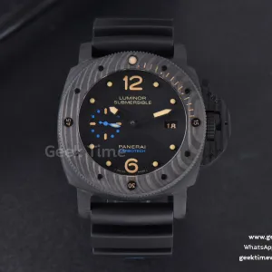 PAM616 Carbotech VSF 47mm Best Edition an schwarzem Kautschukarmband mit blauem Logo P.9000 Super Clone V3