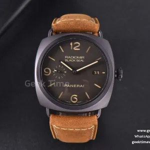 PAM505 Radiomir Black Seal VSF 45mm braunes Zifferblatt Lederarmband P9000