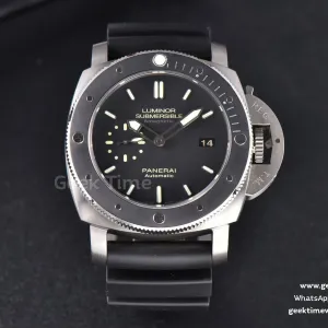 PAM389 Submersible AMagnetic VSF 47mm cadran noir bracelet caoutchouc P9000