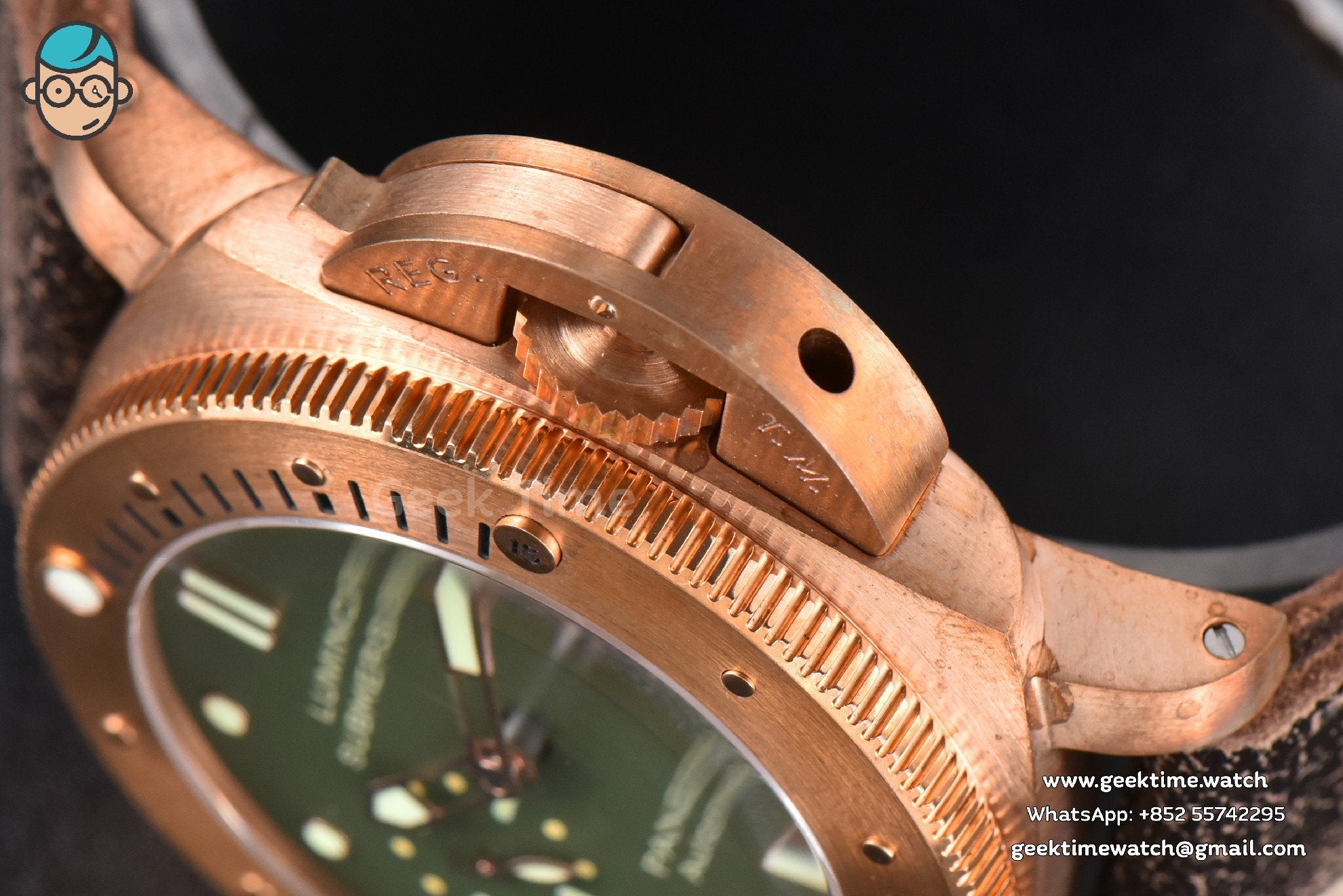 PAM382 Bronzo Submersible VSF 47mm Green Dial Leather Strap P9000 - Image 9