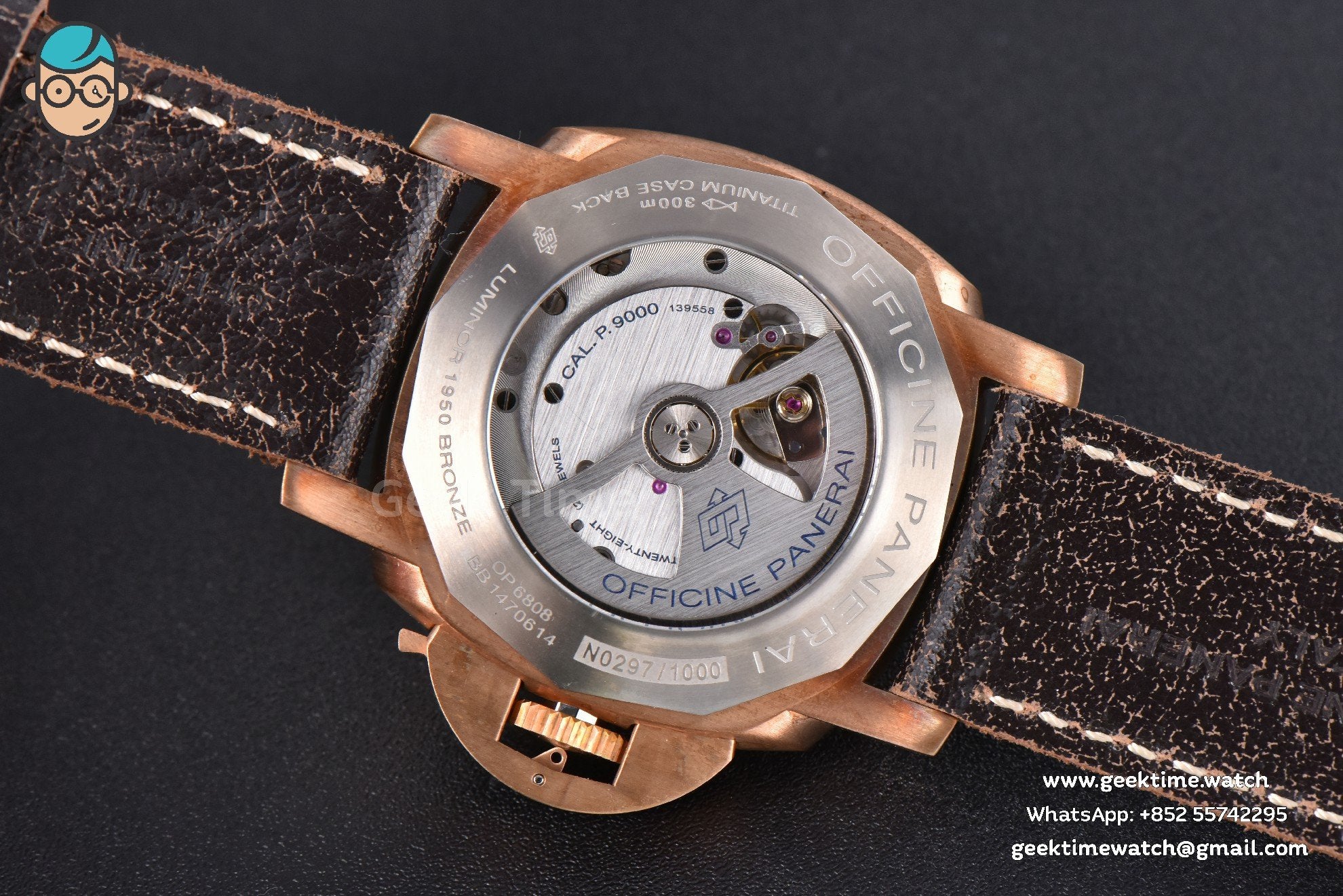 PAM382 Bronzo Submersible VSF 47mm Green Dial Leather Strap P9000 - Image 13