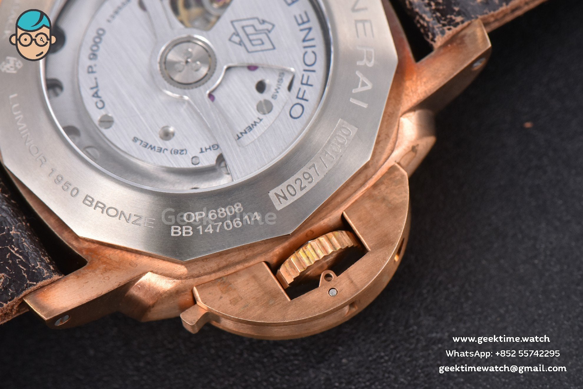 PAM382 Bronzo Submersible VSF 47mm Green Dial Leather Strap P9000 - Image 18