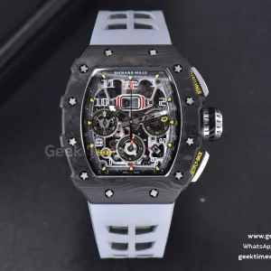 RM011 NTPT Chrono KVF quadrante scheletrato su cinturino in caucciù grigio A7750 V2
