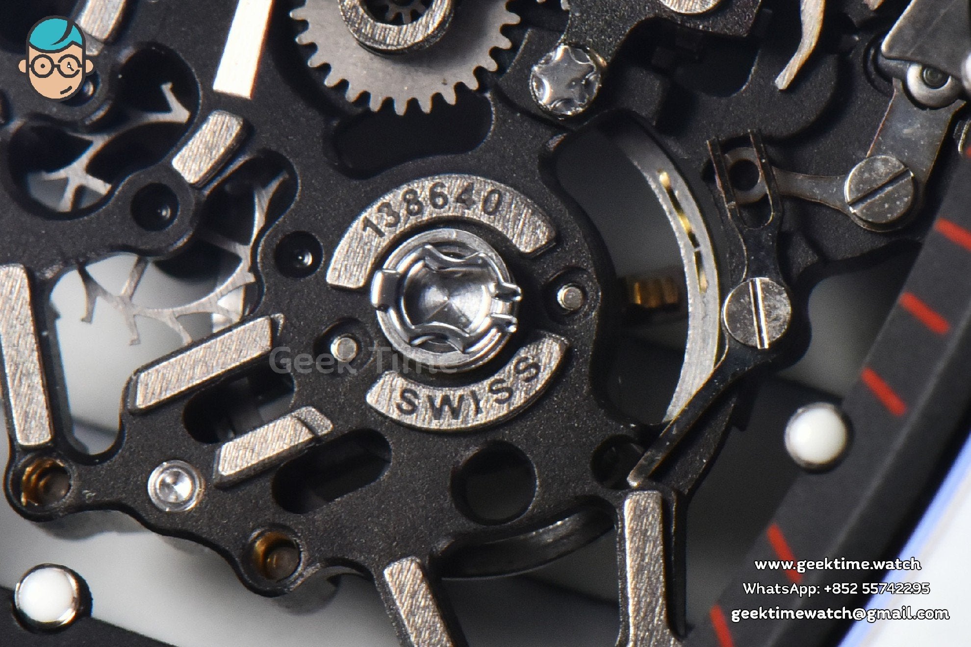 RM035-02 42mm White Forged Carbon T+F Skeleton Dial Red Crown White Rubber Strap RMUL2 - Image 8