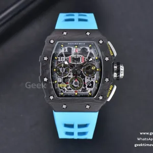 RM011 NTPT Chrono KVF Skeleton Dial on Blue Rubber Strap A7750 V2