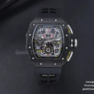 RM011 NTPT Chrono KVF Skeleton Dial on Black Rubber Strap A7750 V2