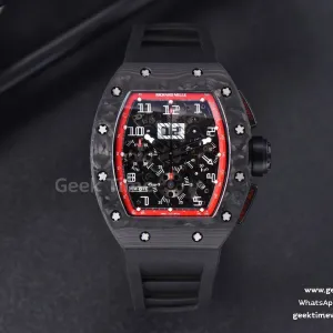 RM011 NTPT Chrono KVF Red Skeleton Dial on Black Crown Black Rubber Strap A7750 V2